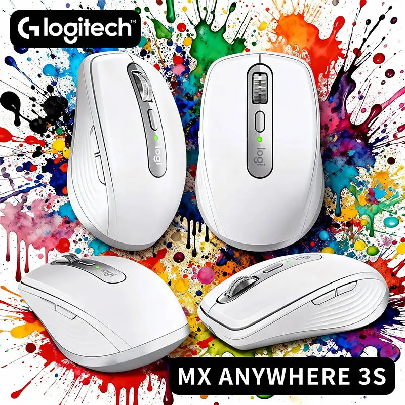 High-Precision Logitech MX Anywhere 3S Mouse - 8K DPI Darkfield, MagSpeed Hyper-Scroll, USB-C Quick Charge, Compact Design