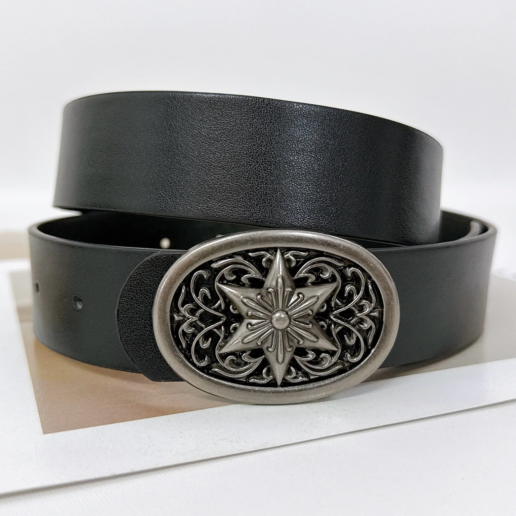 Gothic Y2K Women Men Belts Goth Ladies Hip hop Punk Rivet Skeleton Print Waist Belt Jeans Waistband