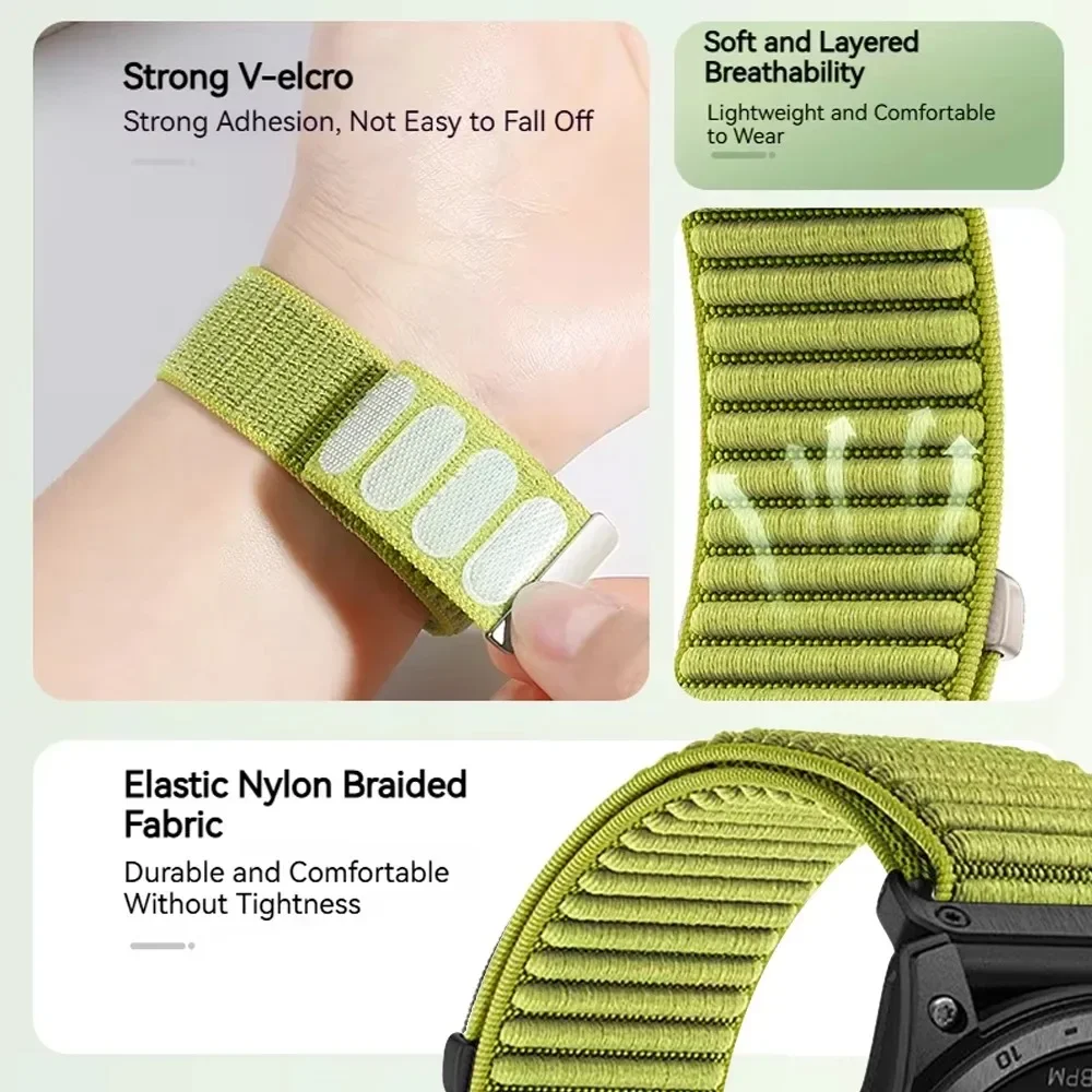 Quick Fit 26mm 22mm 20mm Geflochtenes Nylonarmband für Garmin Tactix 8/Fenix 8 E 7X 7 Pro Epix Pro/Instinct 3 für Garmin 970 965 Band – Detail 4