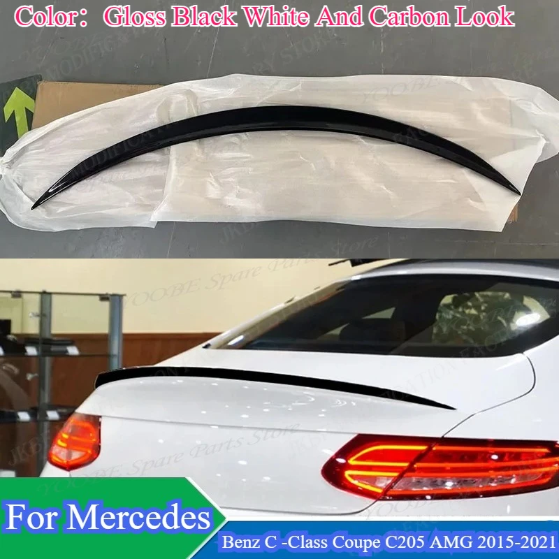 

Car Rear Spoiler For Mercedes-Benz C-Class Coupe W205 C205 C43 C63 C180 C200 C300 C350 AMG 2015-2021 Wing Trunk Splitter Lip