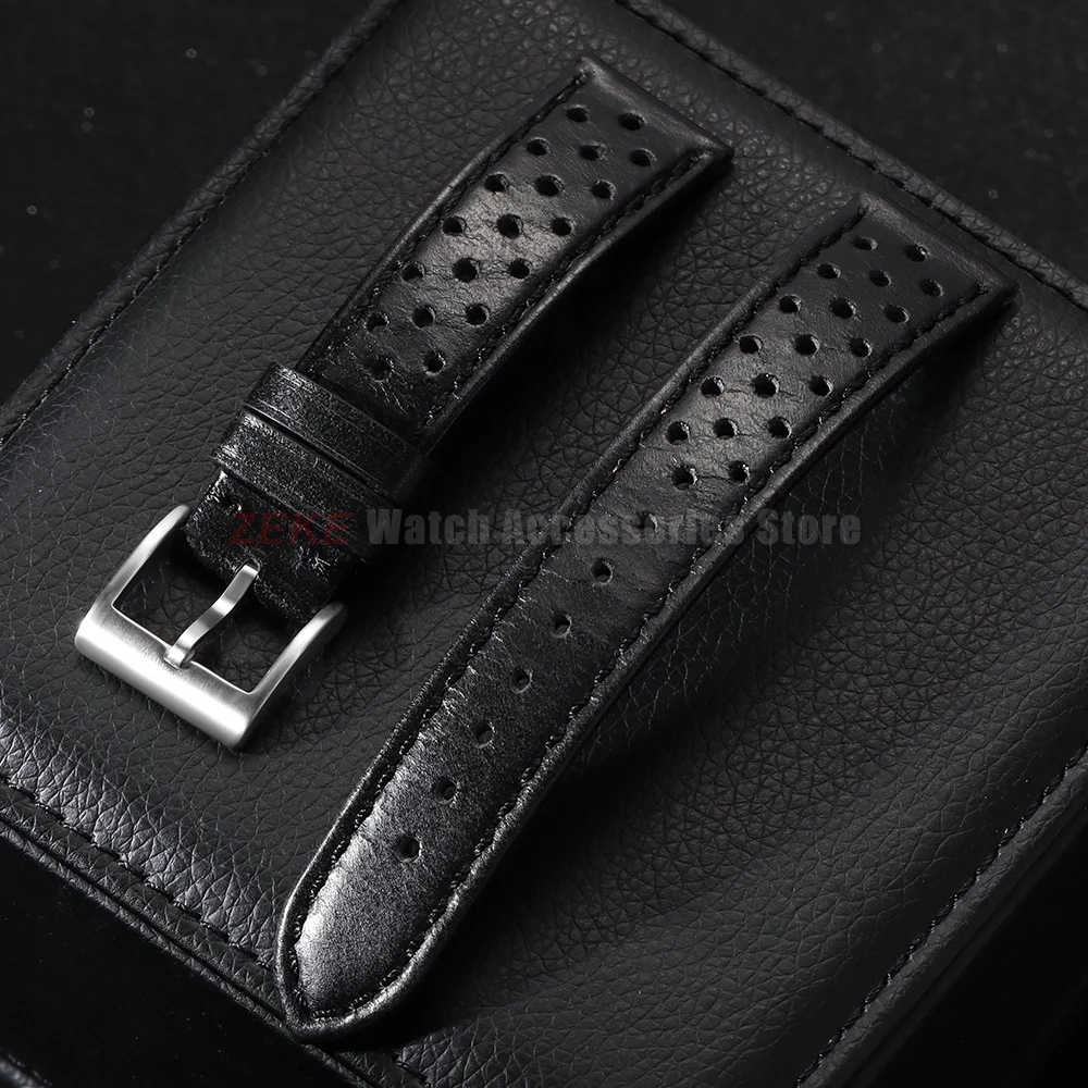Vintage-Uhrenarmband aus echtem Leder, 18 mm, 20 mm, 22 mm, universell für Herren und Damen, Rindslederarmbänder, atmungsaktives Armband für Seiko Herrenarmband – Detail 16