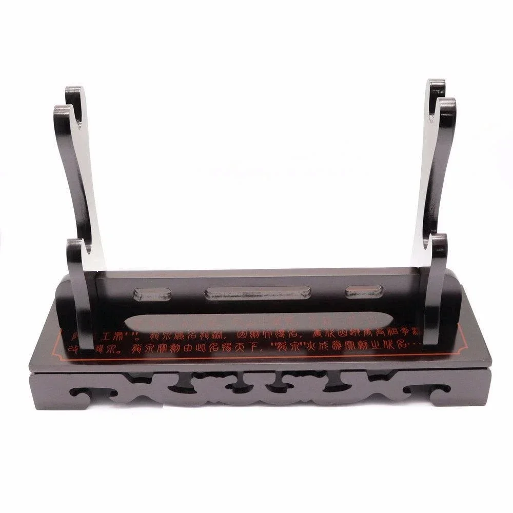 NEW Lacquer Finish Seal Script Samurai Sword Katana Tanto Holder Stand Display - view 2
