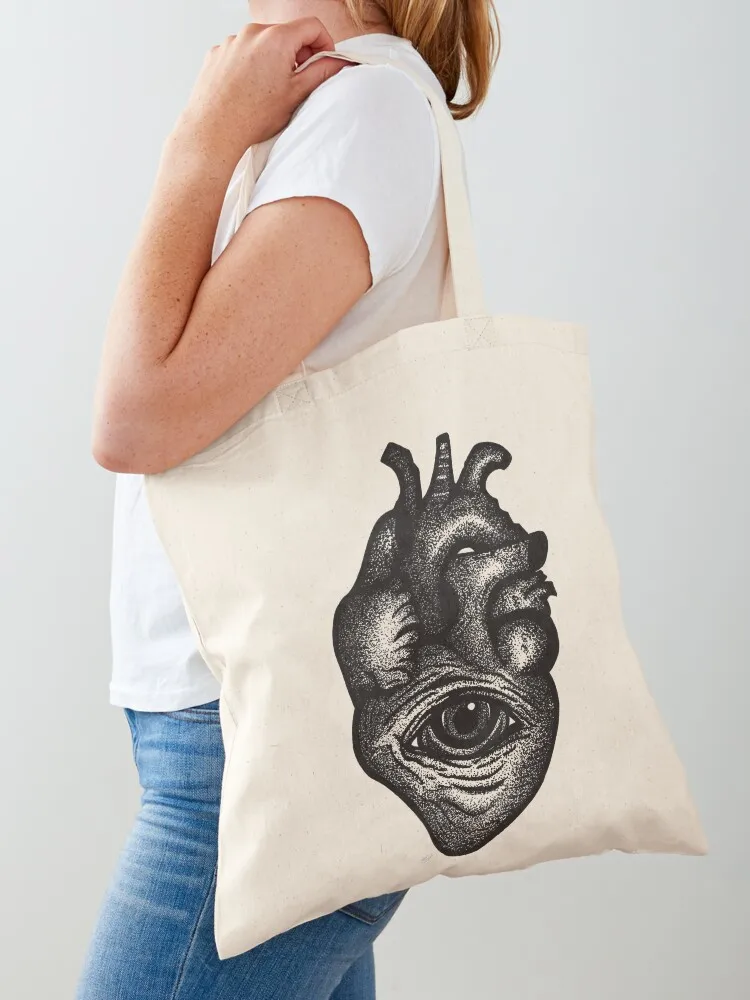 

stippled anatomical heart by Mallory Vinson @malloryvinsonart Tote Bag tote bag canvas custom canvas bag