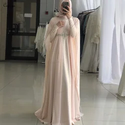 France Robe De Mariée Muslim Hijab Formal Occasion Dresses Beading Lace Dubai Arabic Long Sleeves Evening Gowns For Women 2024