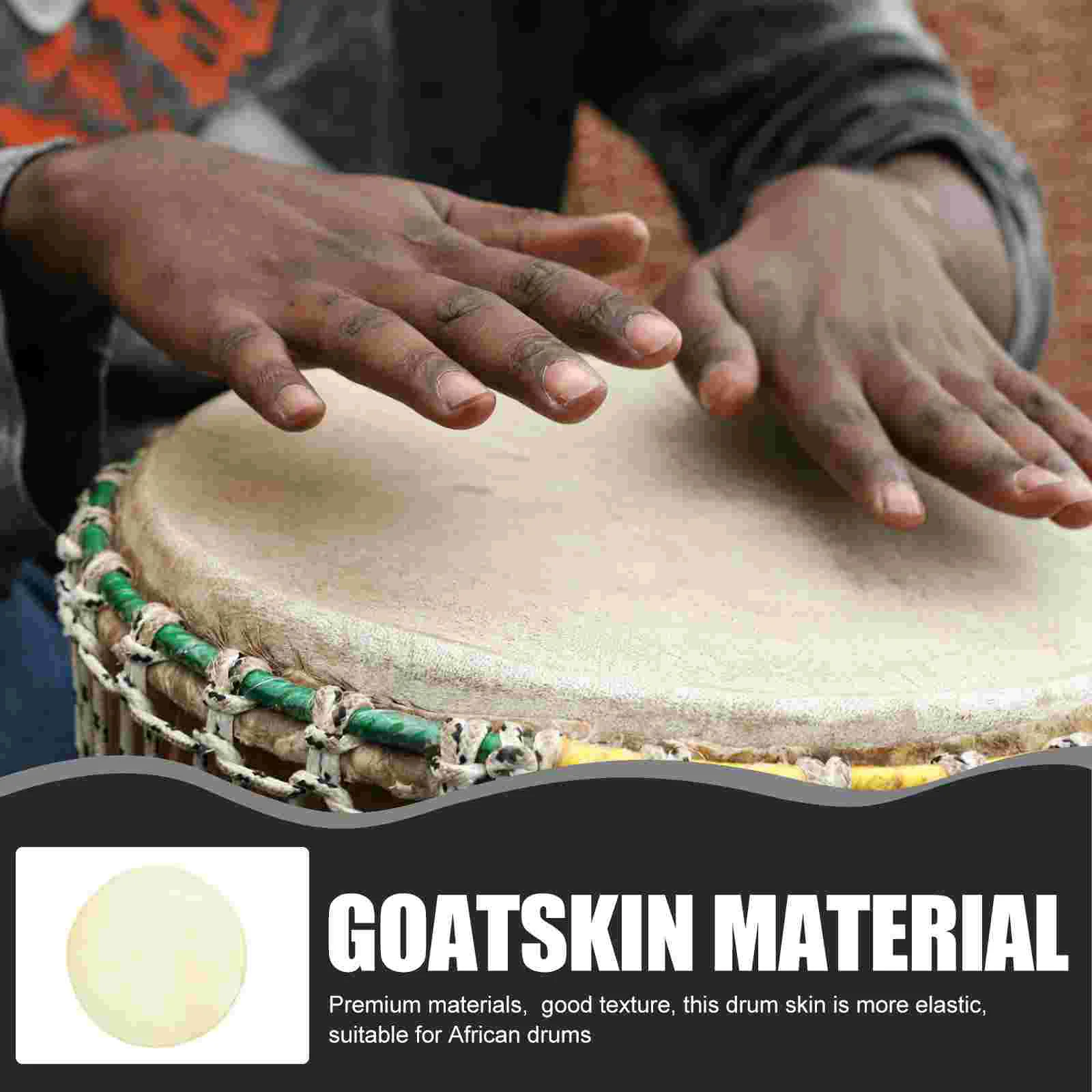 African Drum Skin Fitting Goat Skin Drums African Goat Skin Drum Accessory Percussion Musical Instrument Replacement Tools Parts