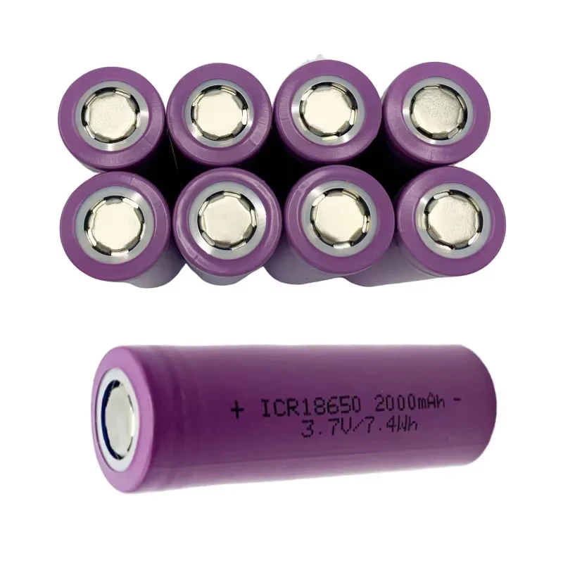 ICR18650 Battery 3.7V 2000mAh 18650 Rechargeable Lithium Power Batteries for Flashlights Electric Heater Emergency Lighting NEW