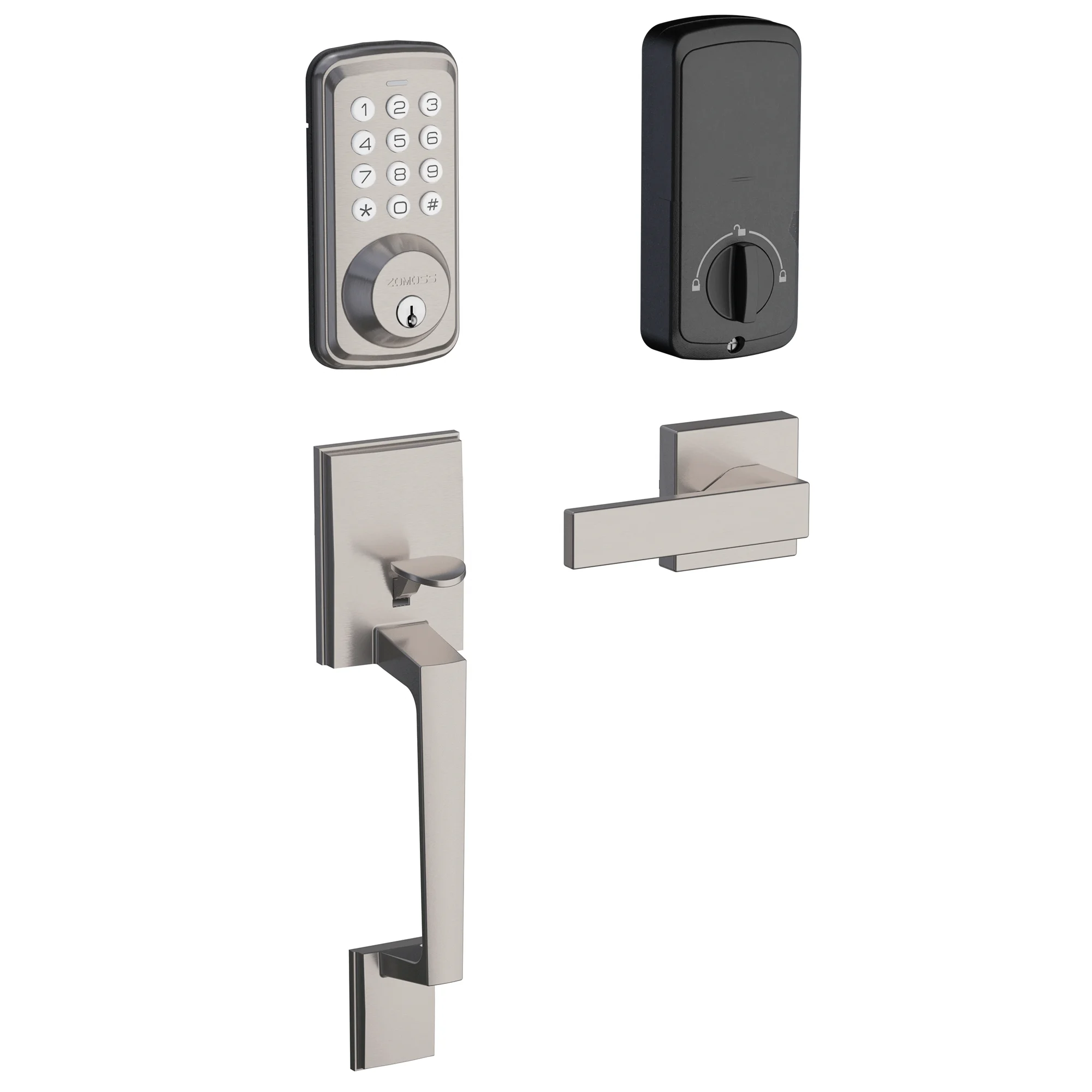 ZOMOSS Keypad Door Lock - Keyless Entry Door Lock - Front Door Lock Set With Code/Key/2 Door Knobs -Auto Lock Easy To Install