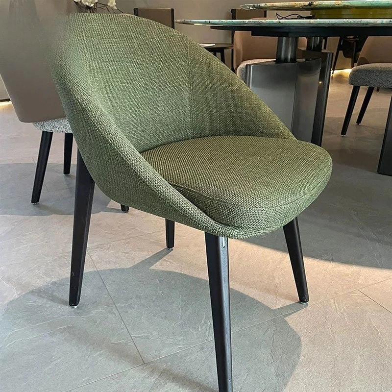 Chair, household, leisure, coffee, fabric, white wax solid wood, Italian style