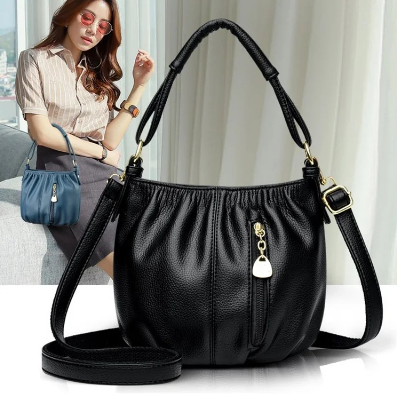 حقيبة كتف أنيقة من الجلد بتصميم مشهور، حقيبة كتف للسيدات من العلامة التجارية الفاخرة الكلاسيكية الشهيرة #6