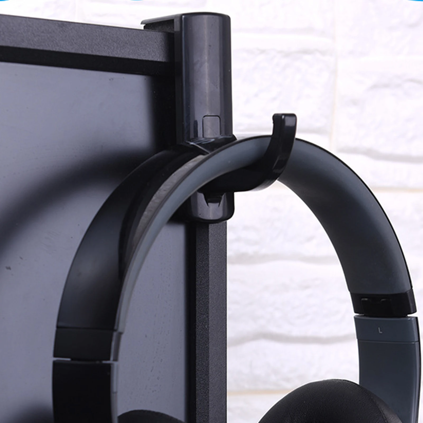 Headphone Hanger Holder Wall Mount Headset Desk Stand Desktop Display Monitors Headphone Holders For Saving Desk Space