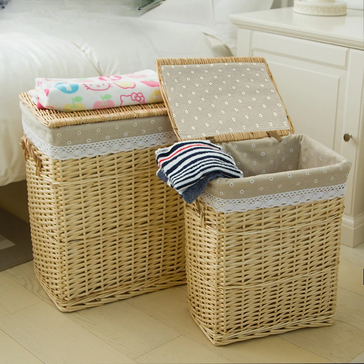 

Pastoral storage box large covered rattan organizer clothes clothes storage box wickerwork storage basket