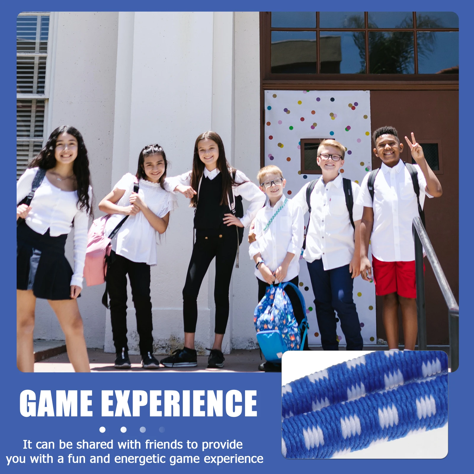 

2pcs Skipping Rope For Kids Students Jump Elastic Band Outdoor Home School Sports Training Fitness Rubber Band Skipping Gift For