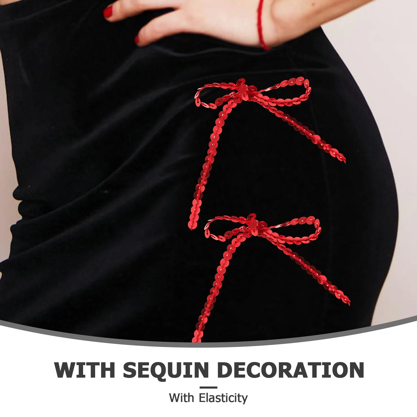 

1 Roll Glitter Sequin Ribbon Elastic Trim for Sewing Crafts Dance Costumes DIY Projects Decorative Fashion Accessories