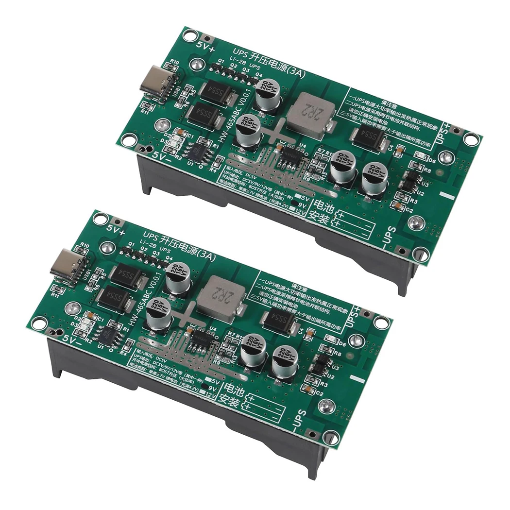 Moduł ładowarki UPS z szybkim ładowaniem Type-C 15W 3A 5V 9V 12V do akumulatorów litowych 18650, przetwornica DC-DC podwyższająca napięcie.