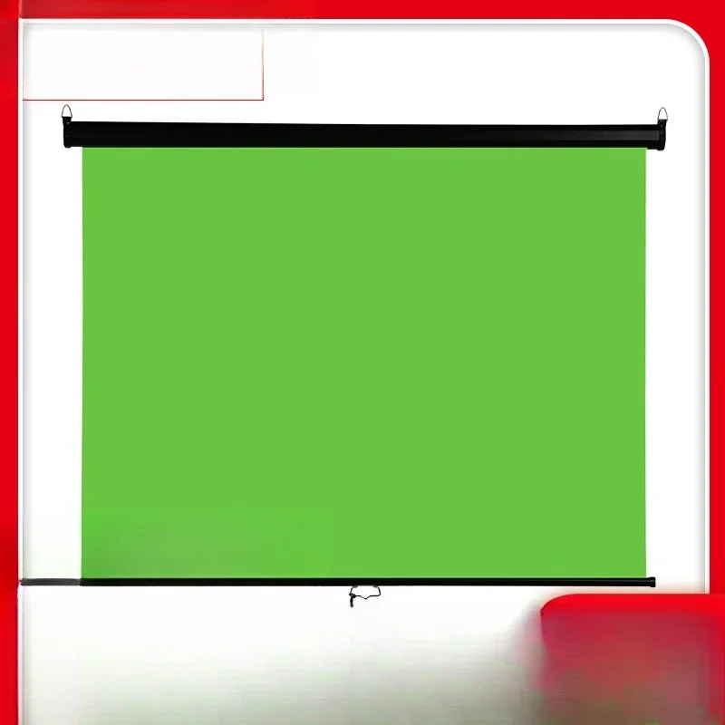 

Thickened green cloth live broadcast photo cutout photography background cloth integrated wall hanging hand pull retractable