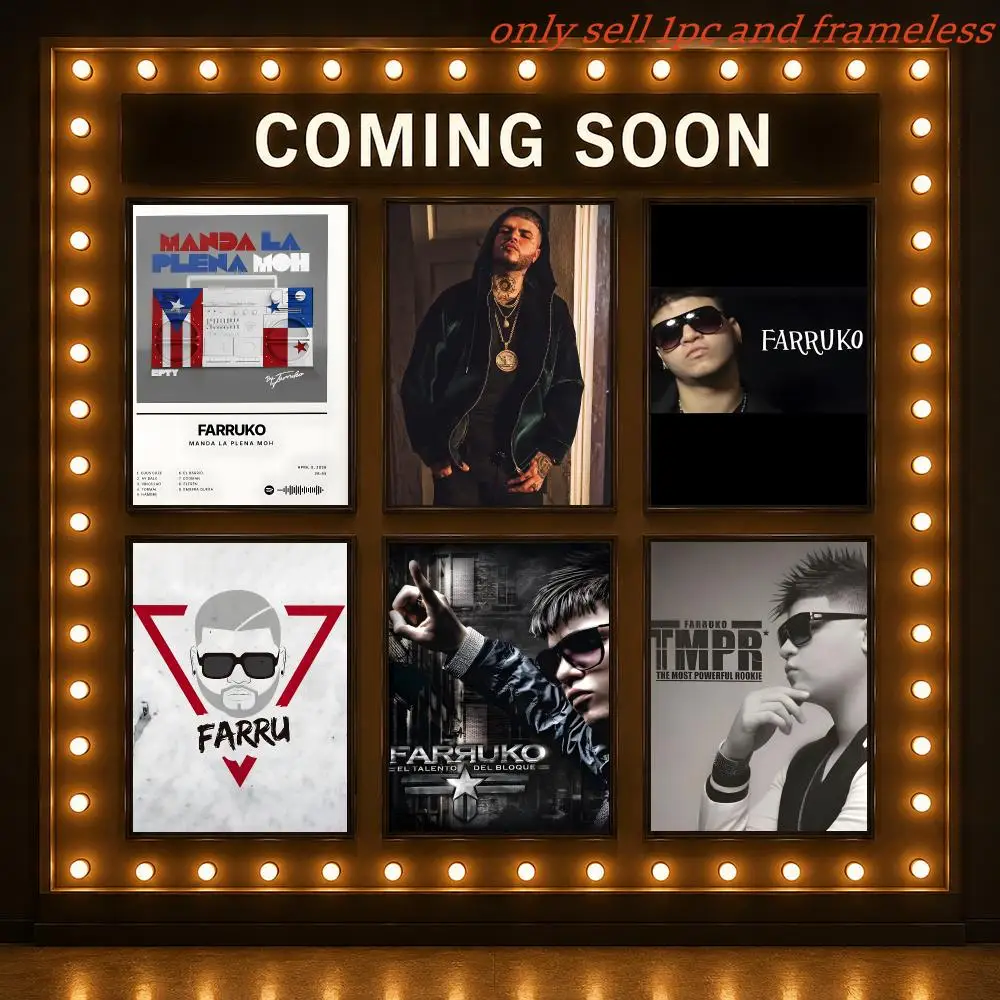Reggae Rapper Music F-Farruko Poster Poster Painting Wall Art Pictures Living Room Home Decor