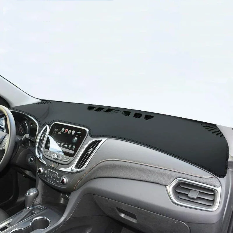Leather Dashboard Cover Mat Anti-Glare Dashboard Pad For Chevrolet Equinox No Collision Warning Light Edition 2017 2018 2019