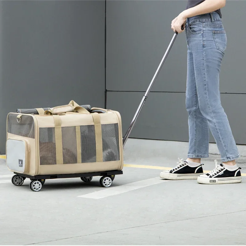 

Factory separable expanded pet dog cat trolley carrier large pet strollers durable mesh travel carrier for pets dogs cats