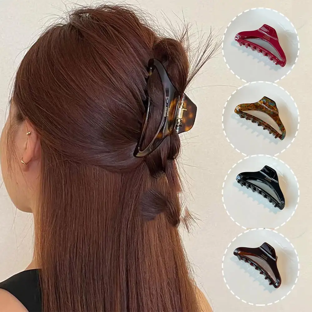

Back Of Head Grab Clip Arc-shape Acrylic Hair Clip Acetate Hollow-out Hair Claw Acetic Acid Shark Clip DIY Hair Accessories