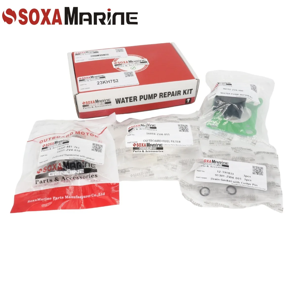 

Maintenance Kit For Honda 9.9HP 15HP BF9.9A BF15A Marine Outboard Water Pump Repair with Thermostat Fuel Oil Filter Drain Gasket