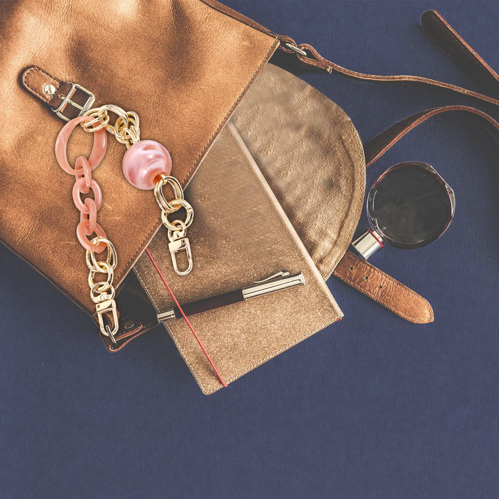 1Pcs Retro Acrylic Resin Bag Chain Decorative Strap Replacement Bag Accessory Unique Style Portable Lightweight Purse Chain