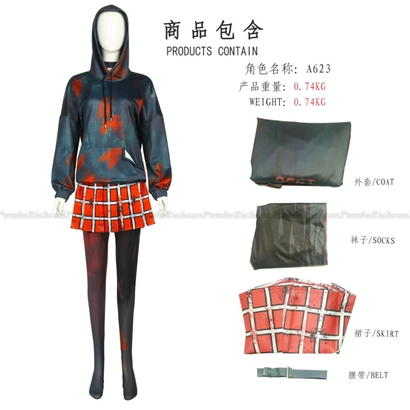 Disfraz del juego Dead Daylight para mujer y niña, uniforme de Cosplay de la Legión, falda con capucha para Halloween