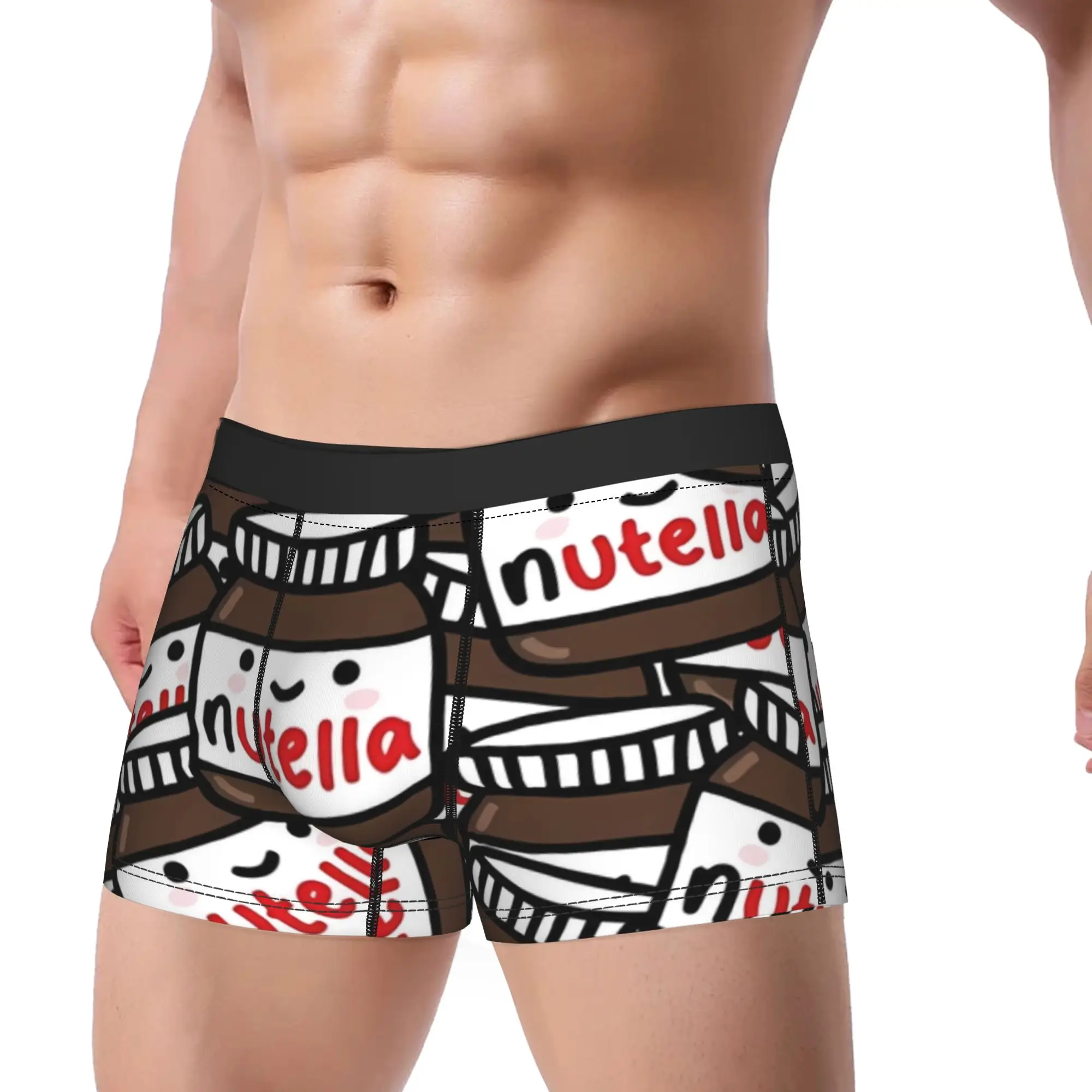Cute Pattern Nutella Underpants Breathbale Panties Male Underwear Comfortable Shorts Boxer Briefs