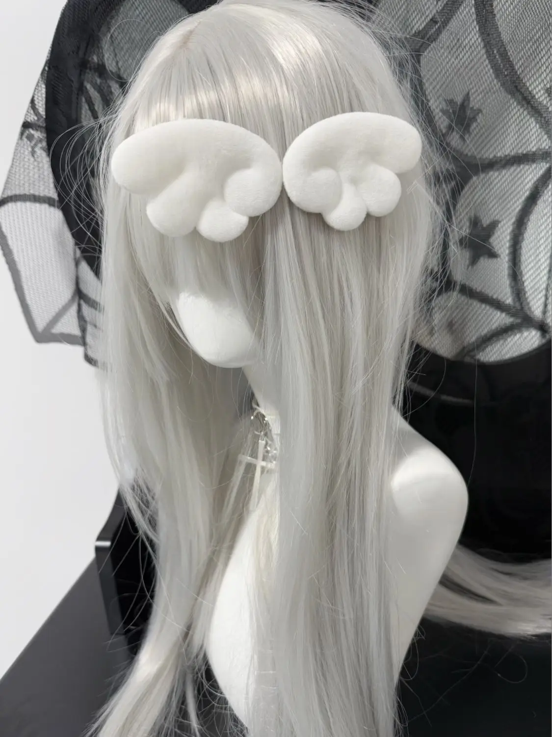 2Pcs Sweet Angel Wing Plush Hair Clips Girl Bangs Cute Hairpin Simple Hairclip Ornament Fashion Hair Accessories Side Clip