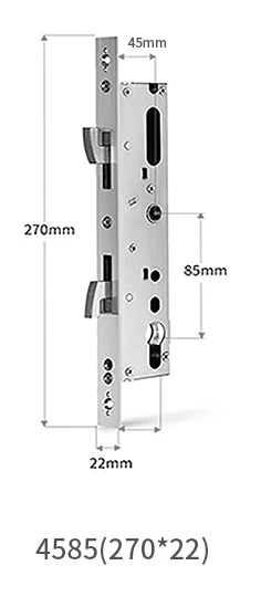 2085 2885 3585 4585 double hook mortise For sliding Grill door Work with smart door lock Lift up to lock Press down to unlock