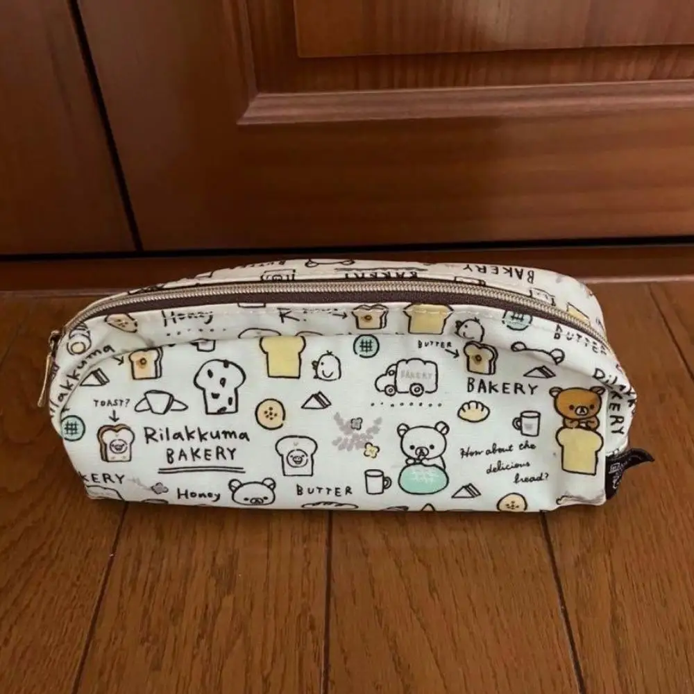Rilakkuma Bakery Series กระเป๋าใส่เครื่องเขียนกระเป๋าผ้าใบสไตล์ญี่ปุ่นดินสอการ์ตูนอะนิเมะอุปกรณ์ต่อพ่วงเด็กของขวัญ