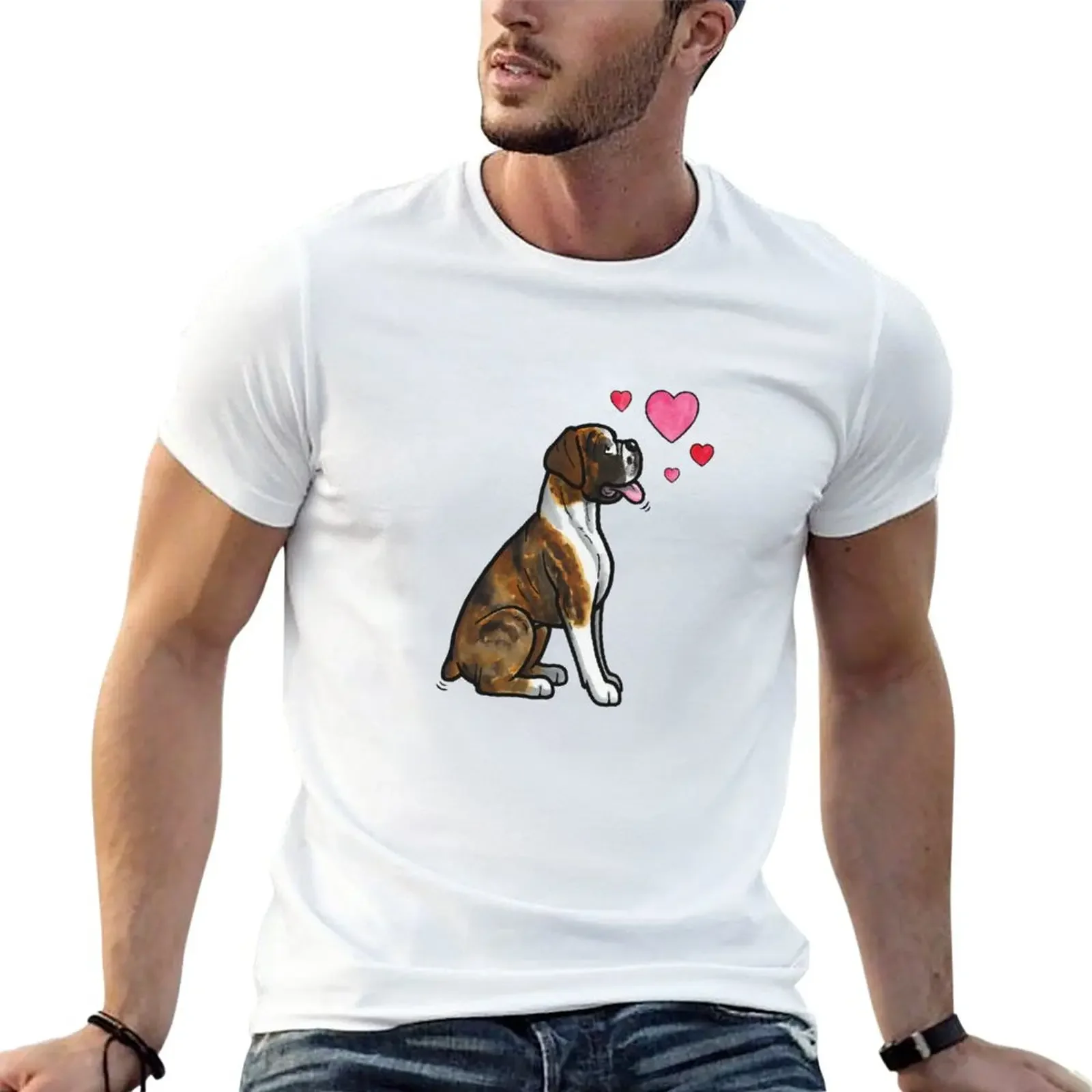 New Boxer love (brindle) T-Shirt custom t shirts blank t shirts clothes for men