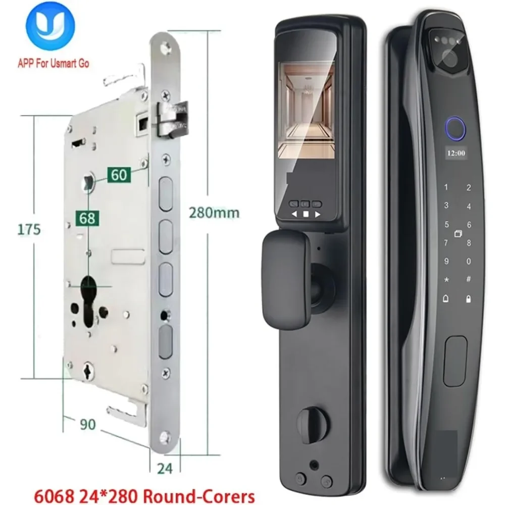 3D Face Smart Door Lock Security Camera Monitor Intelligent Fingerprint Password Biometric Electronic Key Unlock Usmart Go