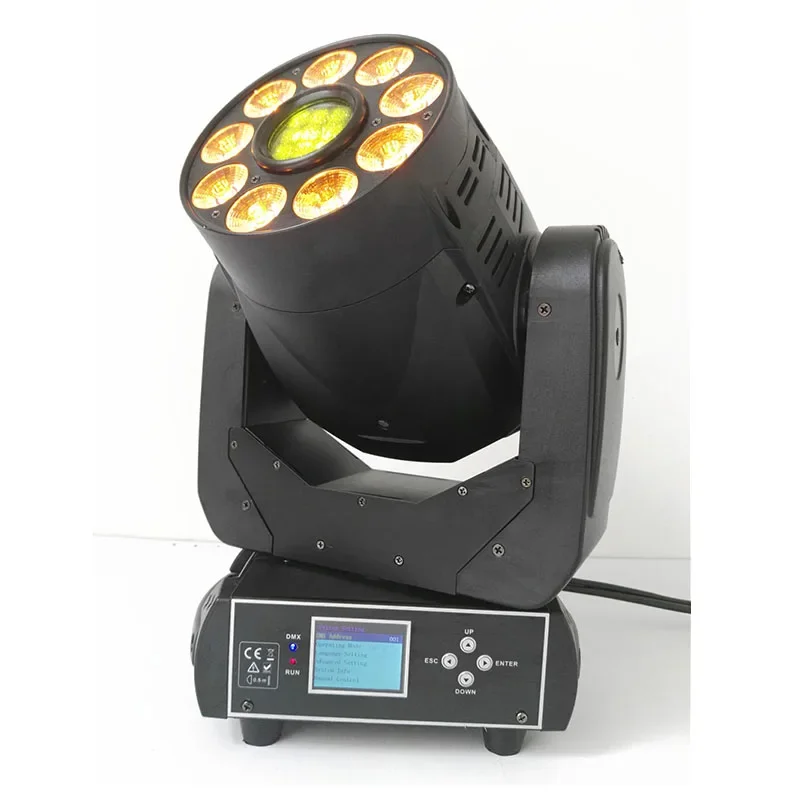 Hybrid Effect Projector 9pcs 18w 6in1 RGBWAUV Wash LED 90w LED Spot Moving Head Light 9pcs 18w Wash