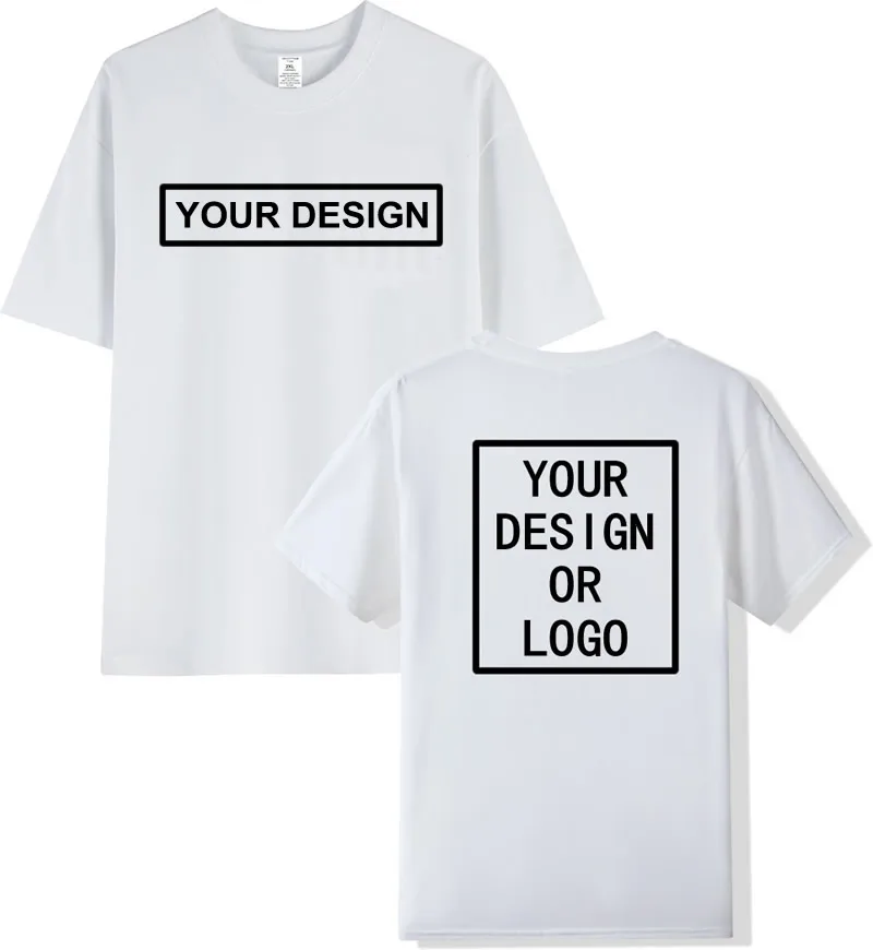POD Men's Cotton T-shirt Personalized Your Design Here Custom Text T Shirt For Men Women Add Your Own Design DIY T Shirt 01