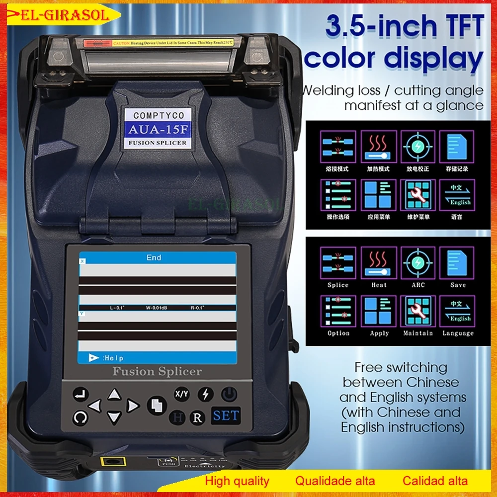 

High Quality AUA-15F Fully Automatic Mini Optic Fiber Fusion Splicer Splicing machin fiber optic tool set FTTH