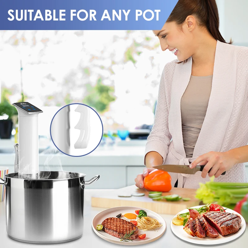 Wancle 1100W Vacuum Sous Vide Cooker IPX7 Waterproof Slow Cooker Immersion Circulator Accurate Cooking With LED Digital Display