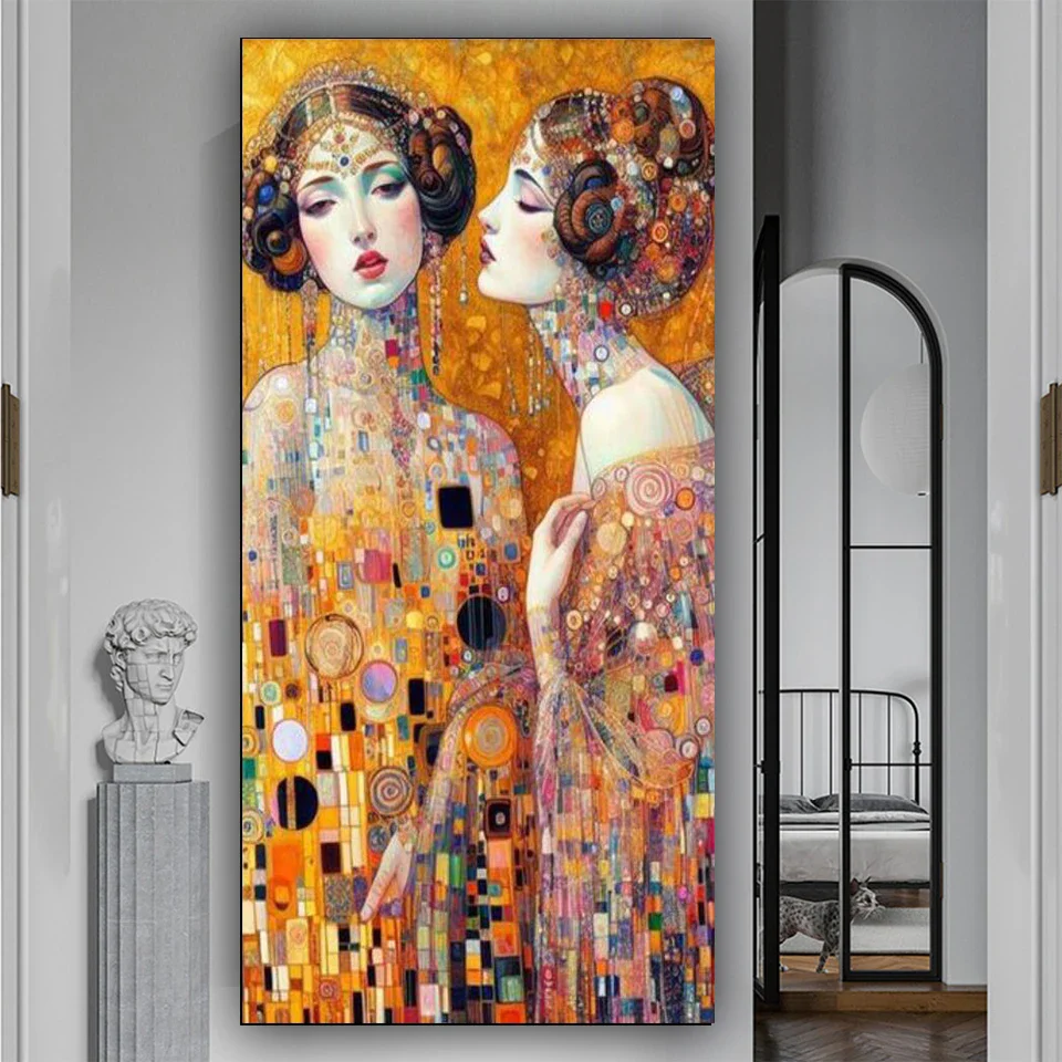 Gustav Klimt Good sisters DIY Full Diamond Painting Cross Stitch Diamond Mosaic Embroidery Portrait For Home Decor