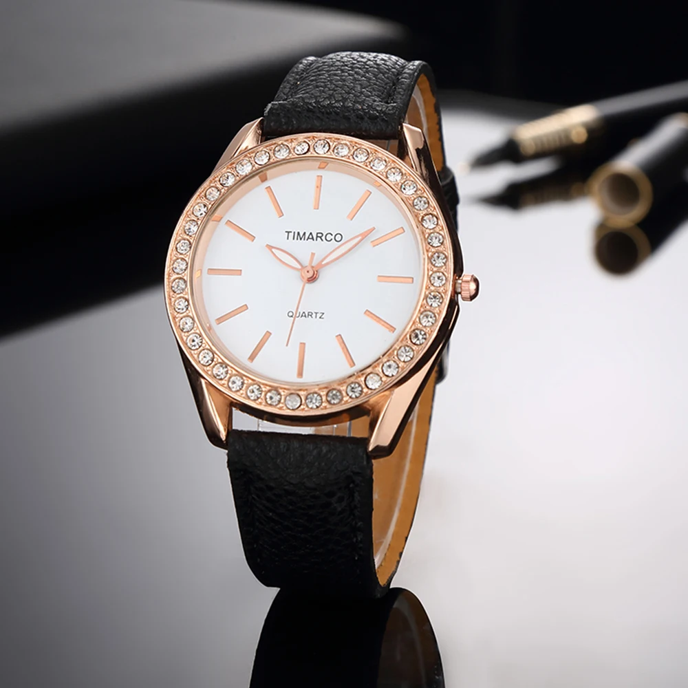 Luxury Brand Ladies Watch Fashion Diamond Metal Case Woman Quartz Wristwatches Casual Leather Belt Women Watches Reloj Mujer