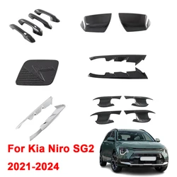 For Kia Niro SG2 2021 2022 2023 2024 ABS Car Door Handle Bowl Cover Side Rearview Mirror Frame Fuel Tank Cap Trim Window Visor