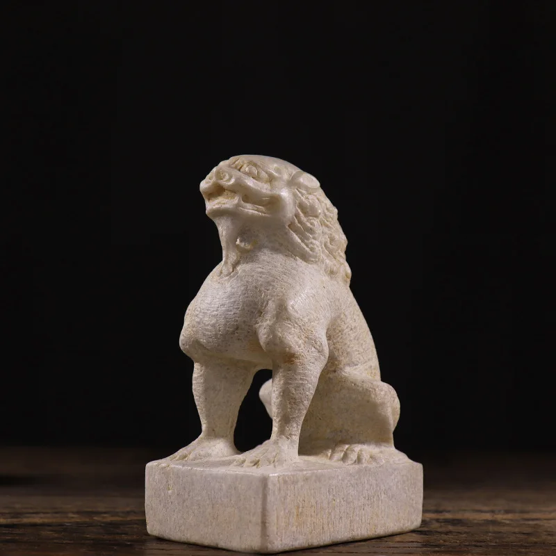 Factory Wholesale Antique Stone Carving Shanxi Bluestone Folk Nostalgic Old Leather Stone Lion Chinese Retro Furnishings Decorat