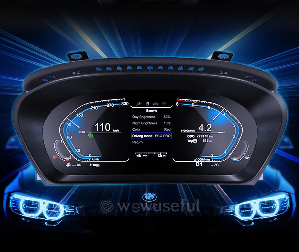 Auto-LCD-Armaturenbrett-Panel für BMW 1er E81 E82 E87 E88 2006–2015 Jahre digitales Cluster-Instrumentenanzeige, Tachometer – Detail 6