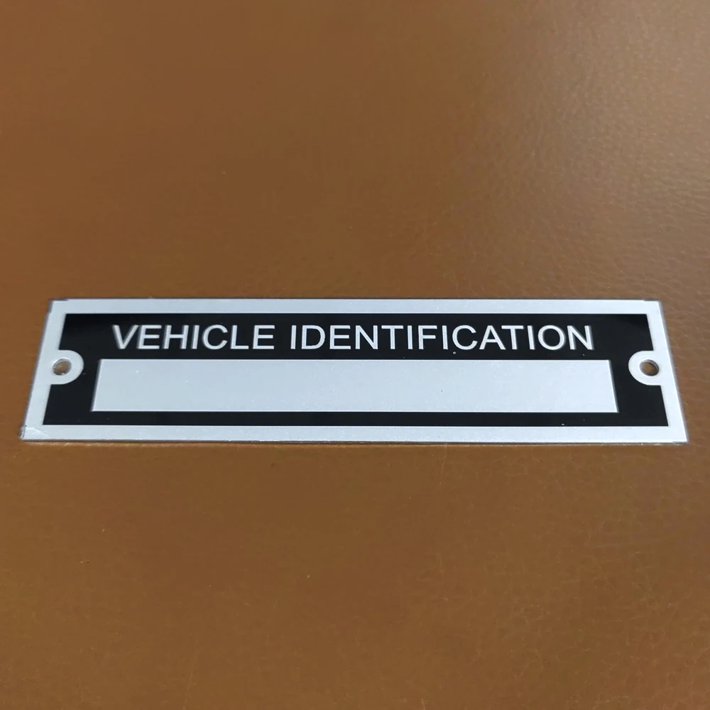 Aluminum Tag Vehicle Identification Plate Serial Cargo Utility Flatbed Landscape Trailer Car Truck