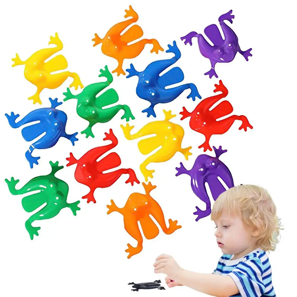 12PCS Fun Pressing Jumping Frog Parent Child Interactive Press Jump Frog Educational Toy Novelty Anti Stress Decompression Gift