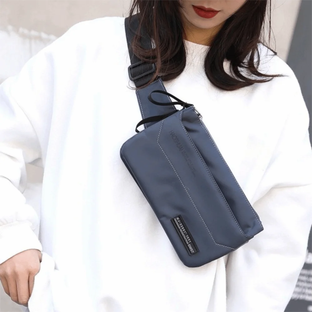 

Мужская поясная сумка с защитой от брызг, однотонная мужская нагрудная сумка большой вместимости, мужская поясная сумка с несколькими карманами и регулируемым ремешком, дорожная