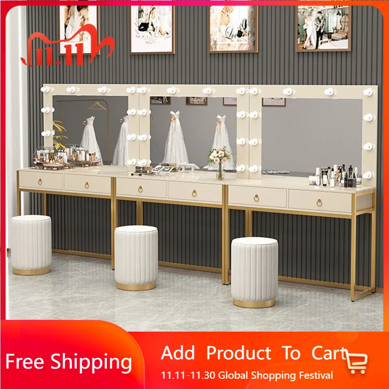 

Beauty Comfortable Dressing Table Makeup Drawers Storage Nail Dressing Table Makeup Cabinet Mesa De Maquillaje Trendy Furniture