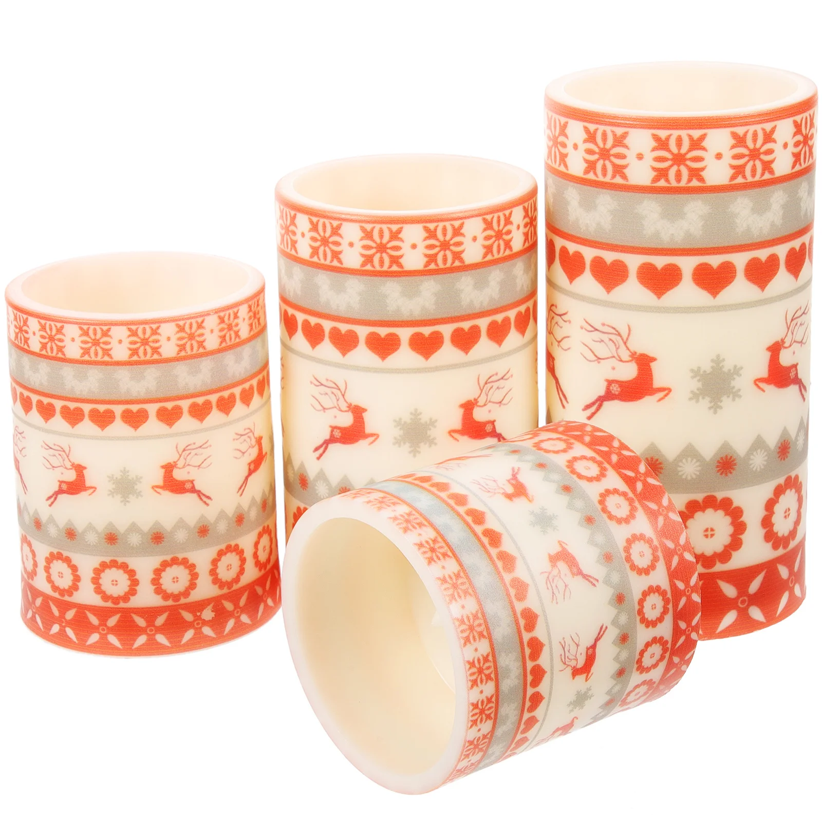 

4Pcs Christmas LED Flameless Candles Light Decoration Outdoor Indoor Party Accessory Building Lamp Street Lantern