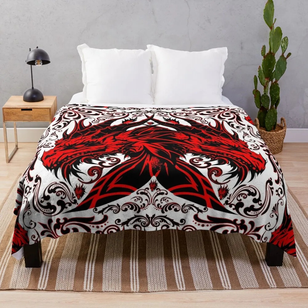 

crimson drogon Throw Blanket Sofas Cute Plaid Plaid on the sofa Blankets