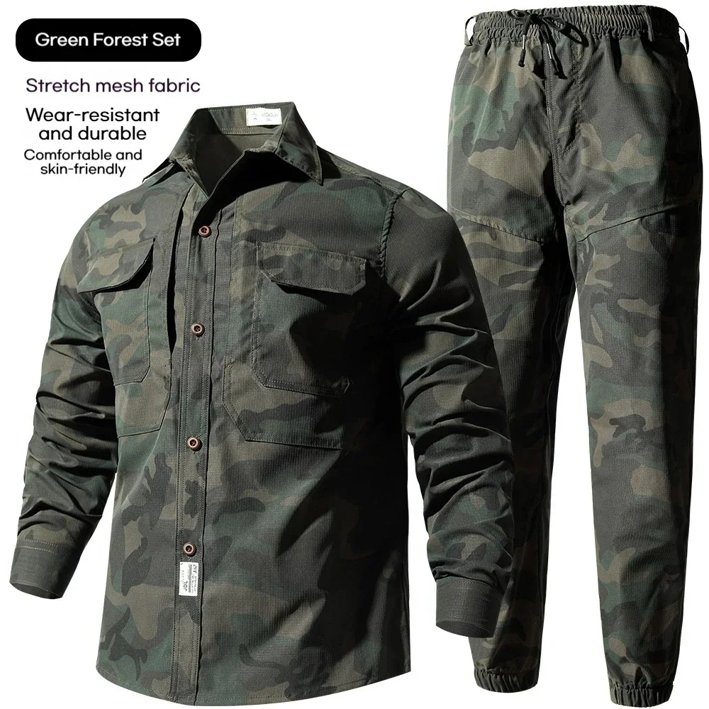 2025 New Summer Outdoor Camouflage Combat Training Clothing for Men Casual Sports Skin Friendly Thin Work Clothes