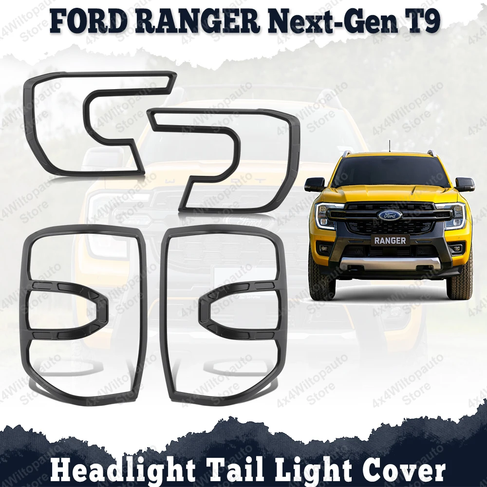 

Car Head Light Tail Light Cover Trims For Ford Ranger T9 2023 2025 Wildtrak Rear Lamp Surround Decoration Exterior Accessories