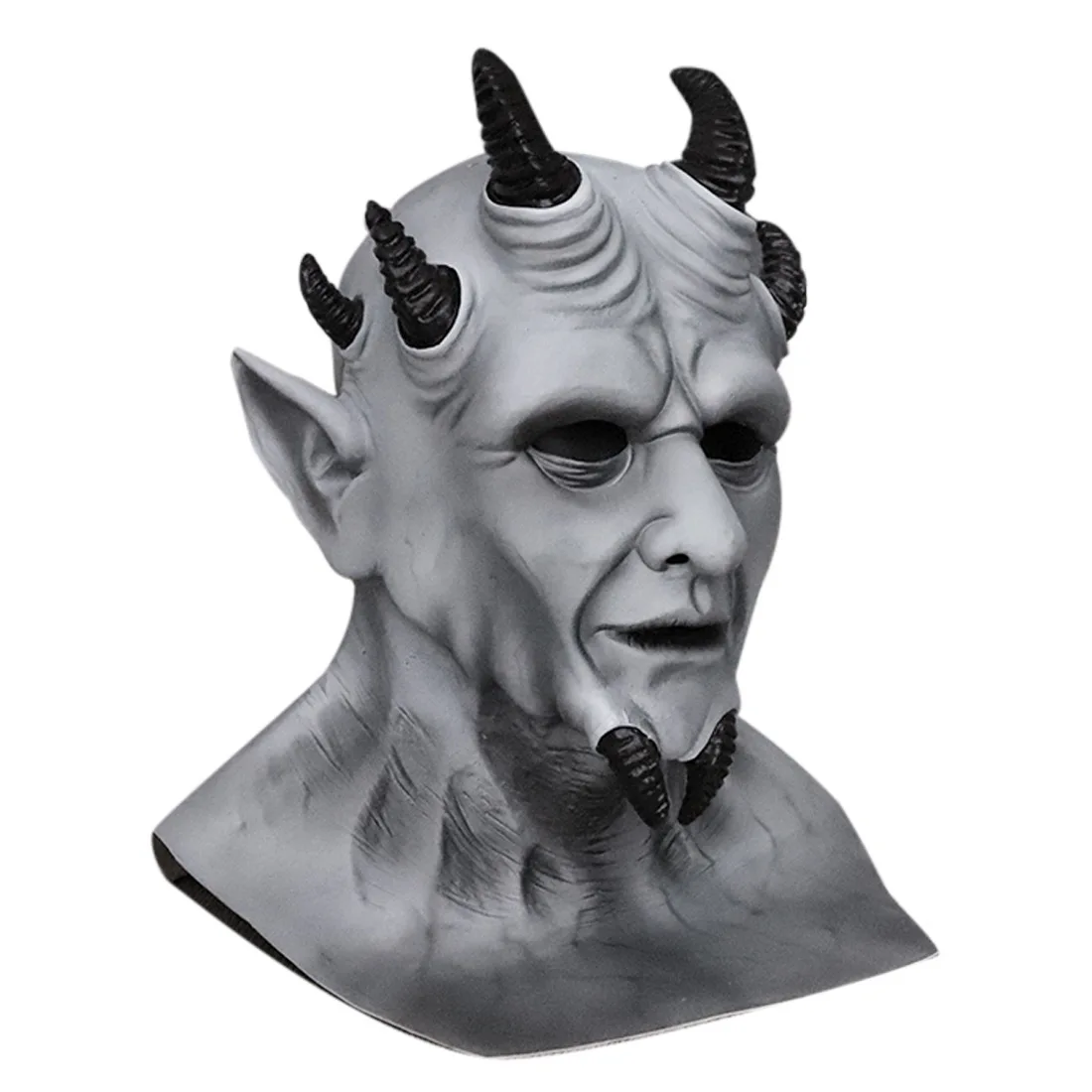 6-Eckige Dämonen-Teufel-Latexmaske Kopfbedeckung - Halloween-Grusel-Dekoration Gesichts-Horrormaske – Detail 2